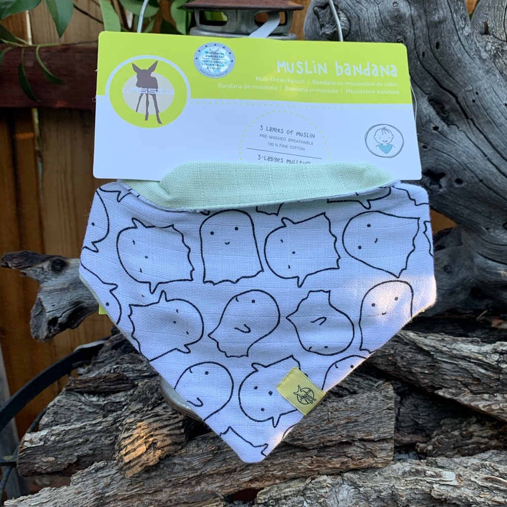 Lässig Muslin Kids Bandana Little Spookies Olive.